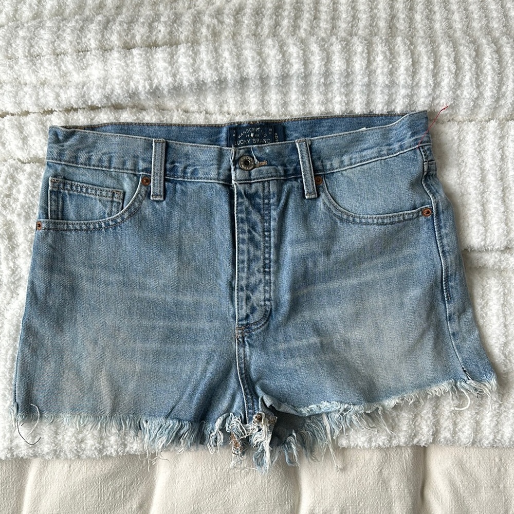 lucky brand embroidered denim shorts